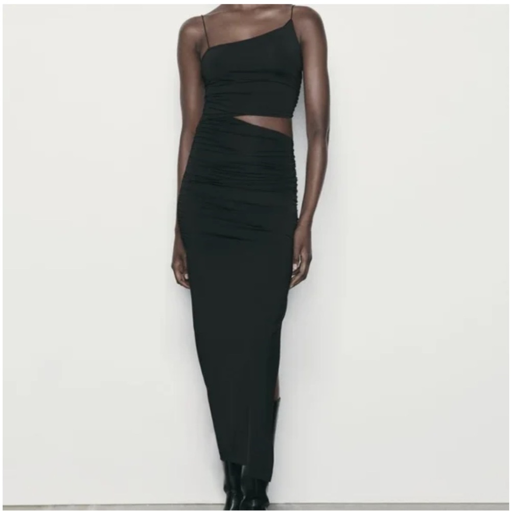 Zara Black Asymmetrical Skirt Set